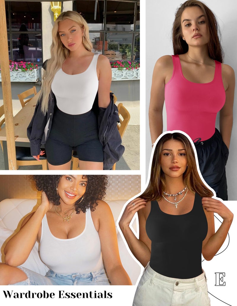 EUYZOU Women's Tummy Control Shapewear Tank Tops - Seamless Body Shaper Compression Top - White 2pk S - Image 3